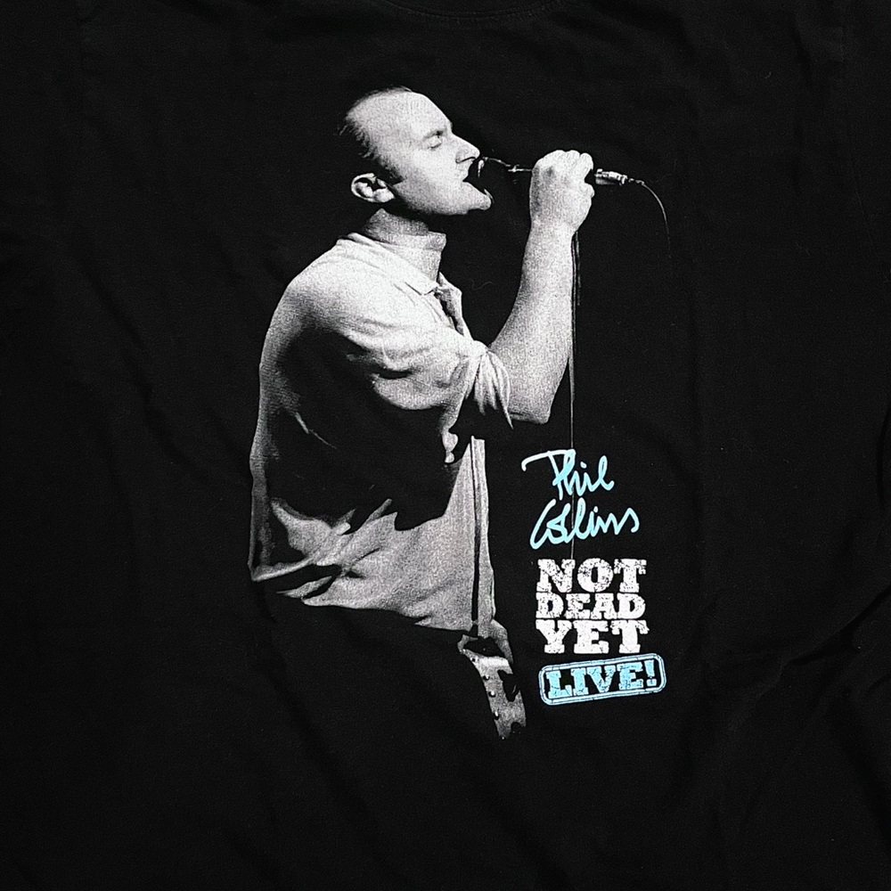 Vintage Black XL Phil Collins Band/Tour Merch, 2017 Not Dead Yet LIVE T-Shirt - Picture 5 of 6